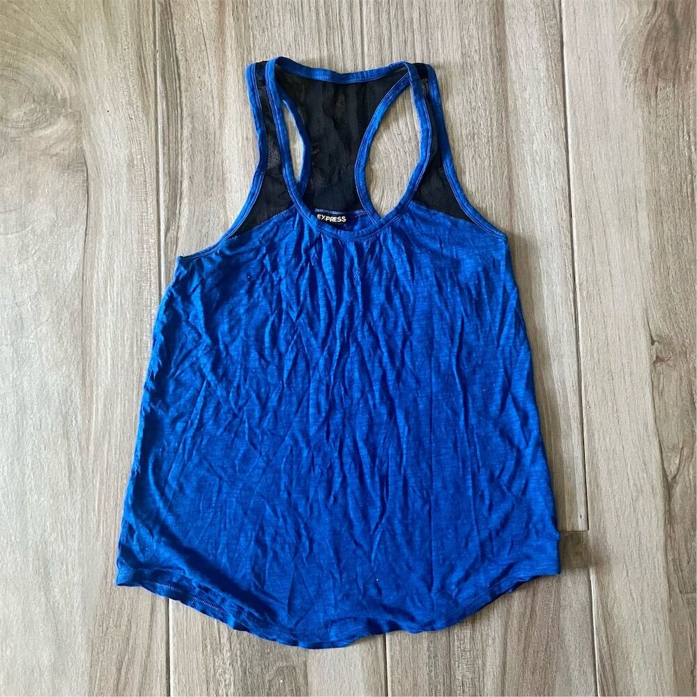 Express Women's Mesh Tank Top Blue Size M Sleeveless Casual Summer